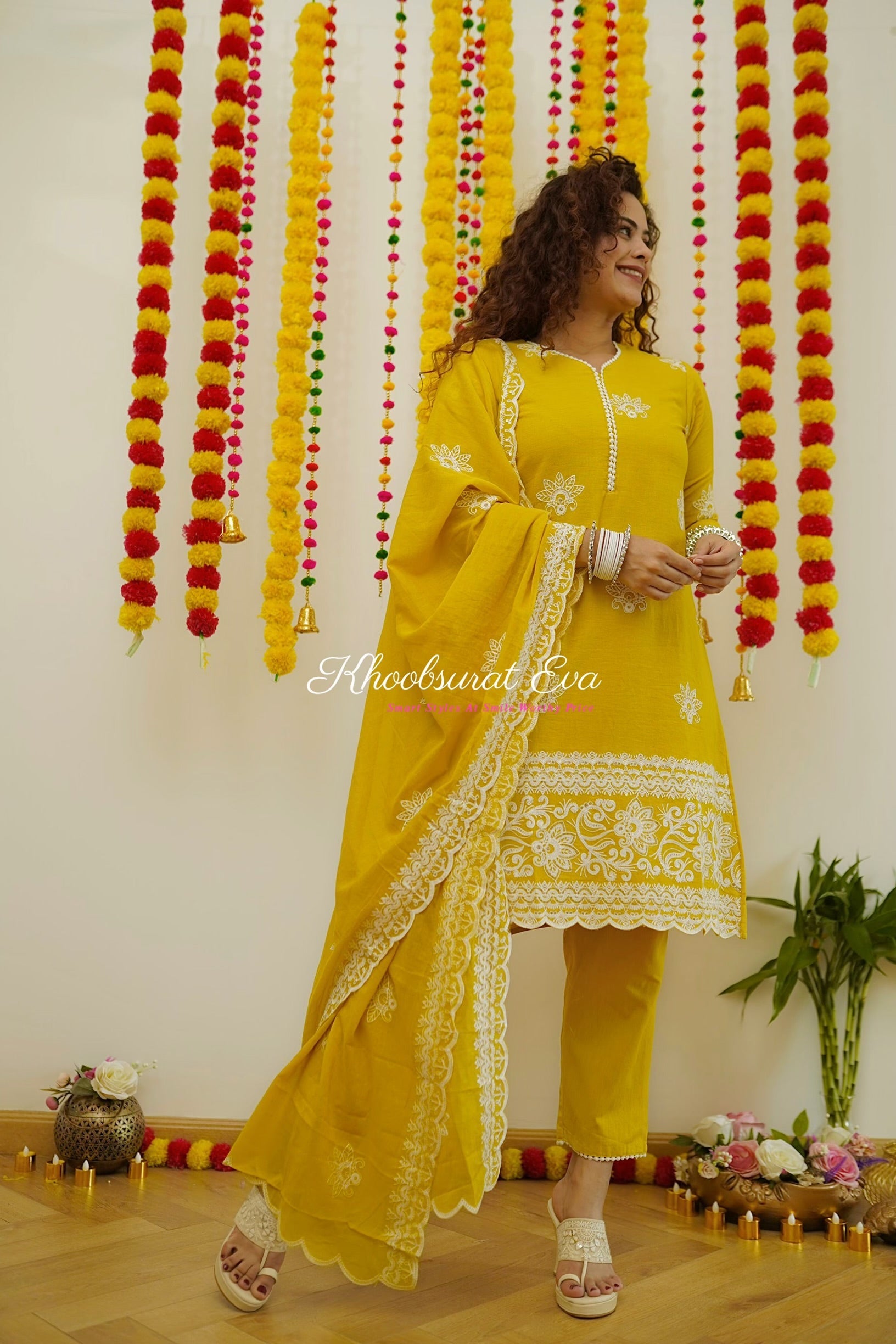 yellow kurta suit