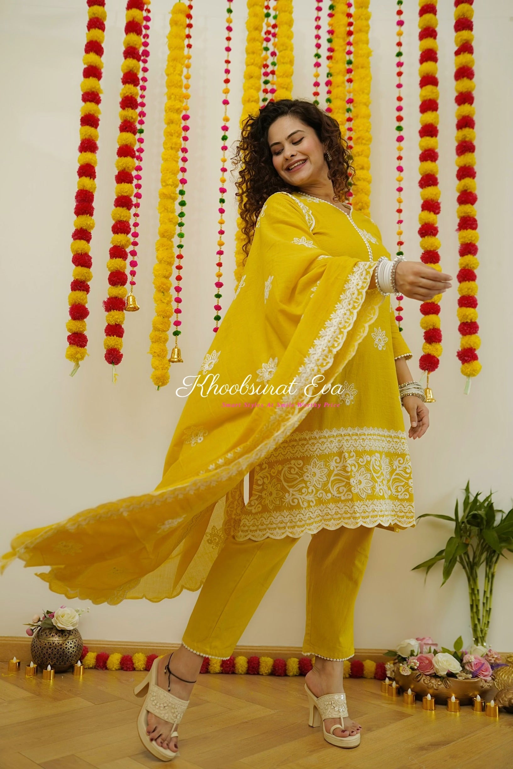 yellow kurta suit