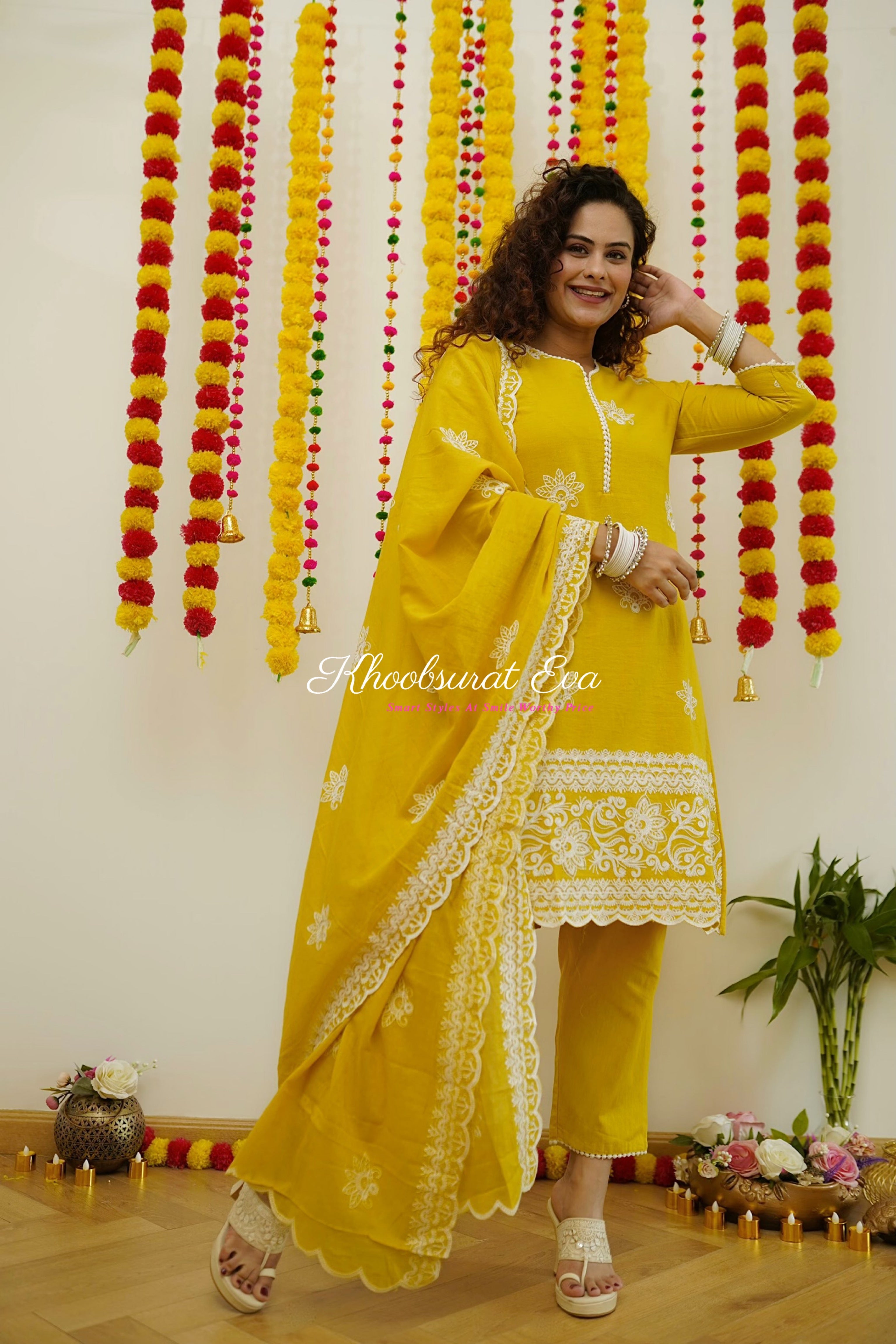 yellow kurta suit