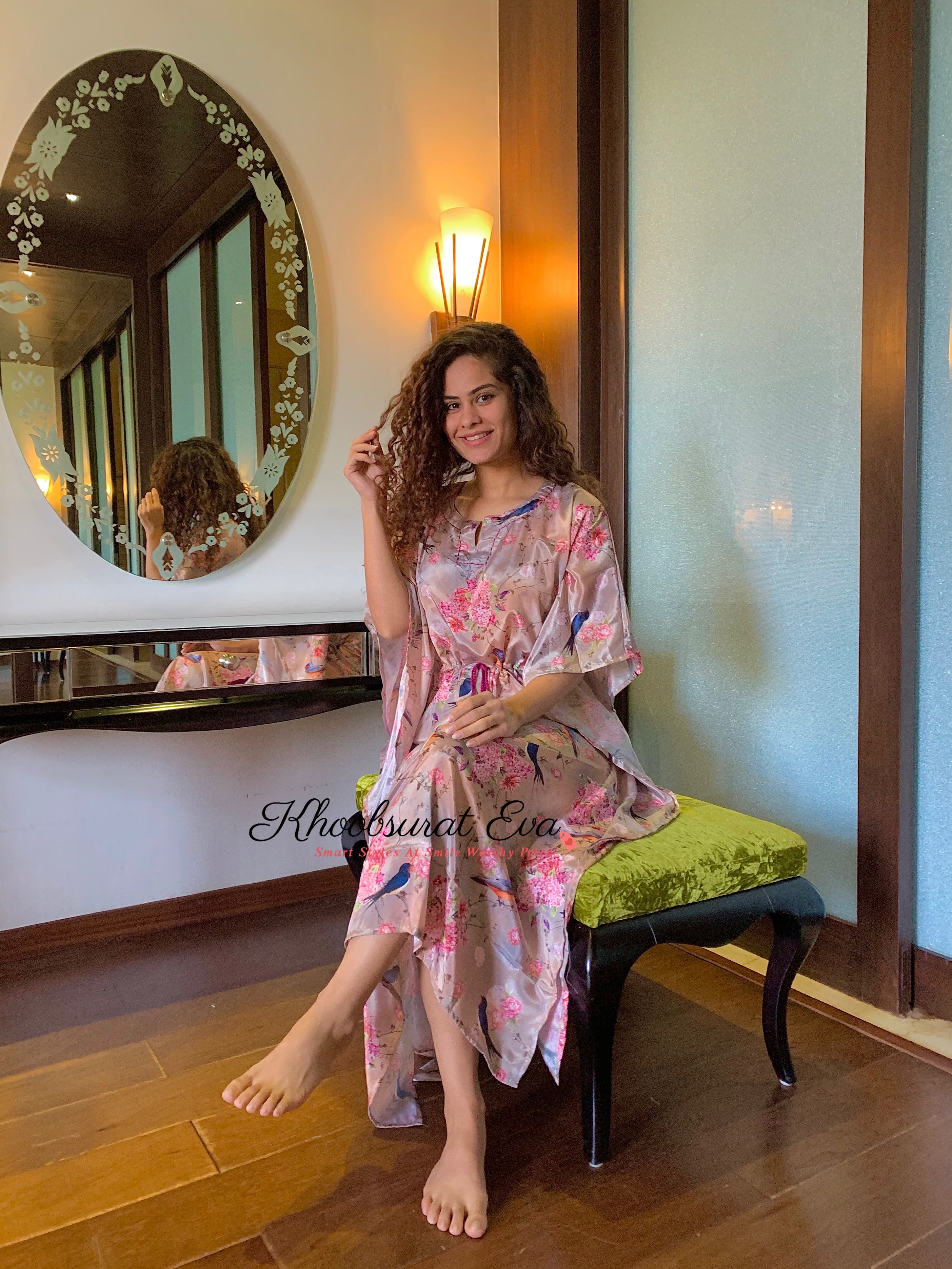 Muslin Floral Printed Kaftan