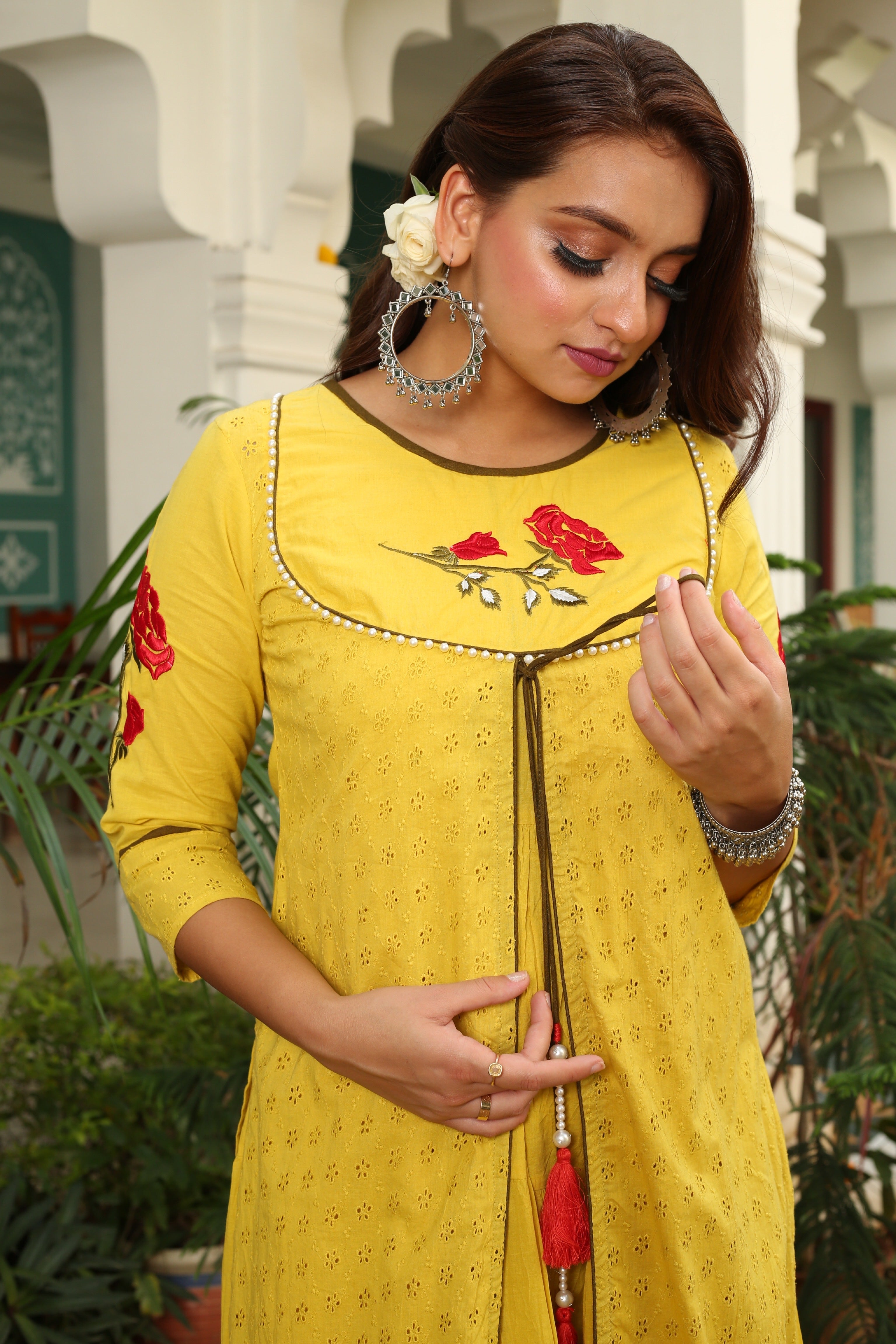 Rani's Resham Yellow Dress