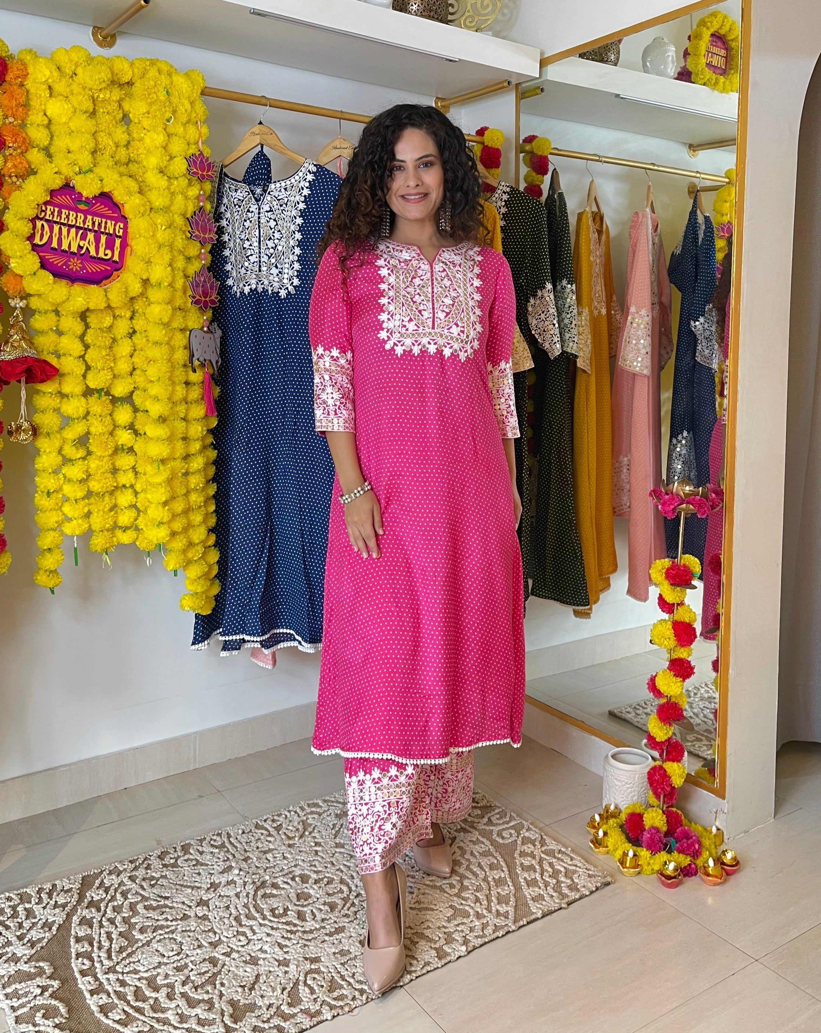 Rosey Pink Silk Kurta Pants