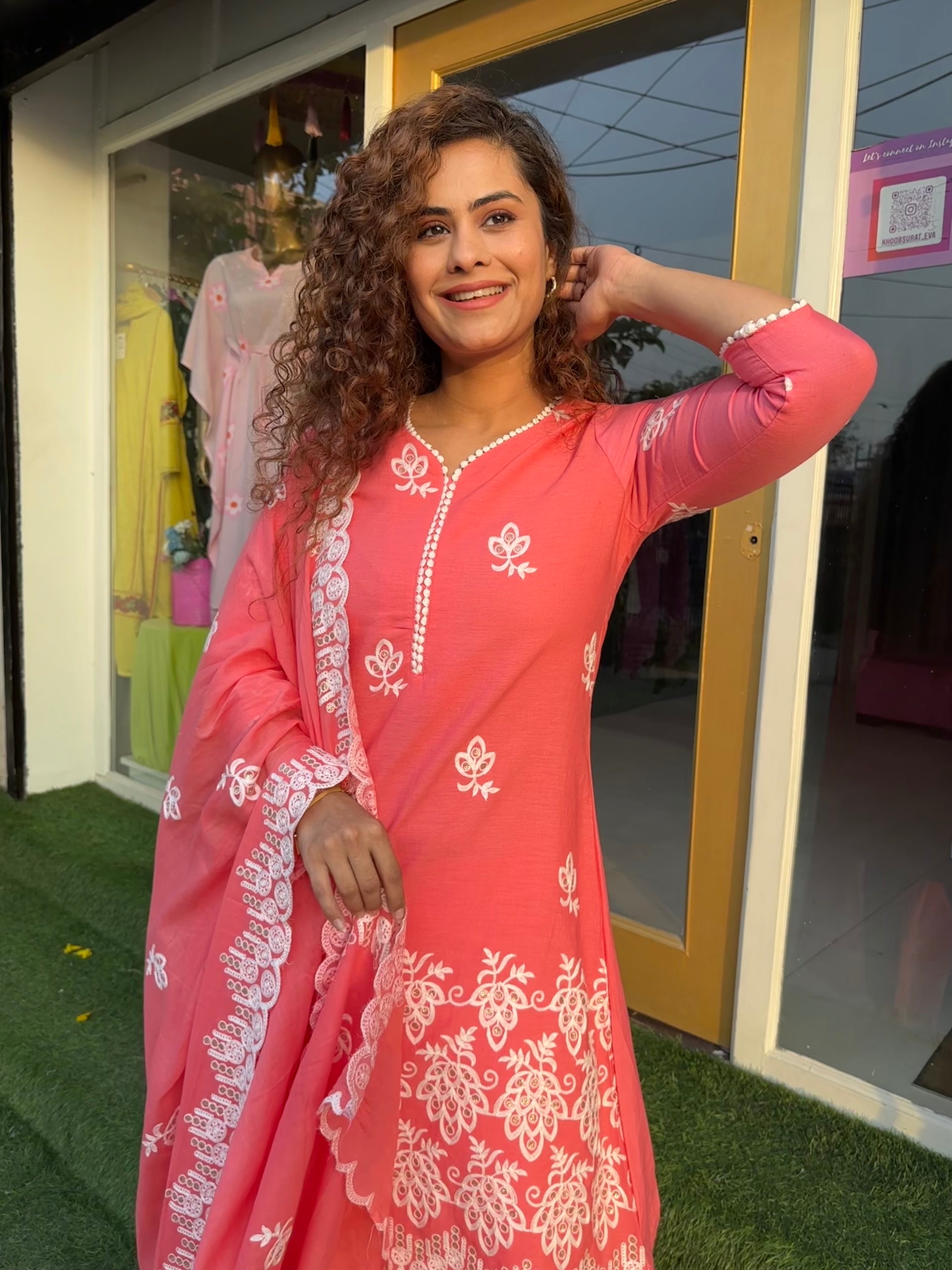 Pink  Kurta Suit Set 