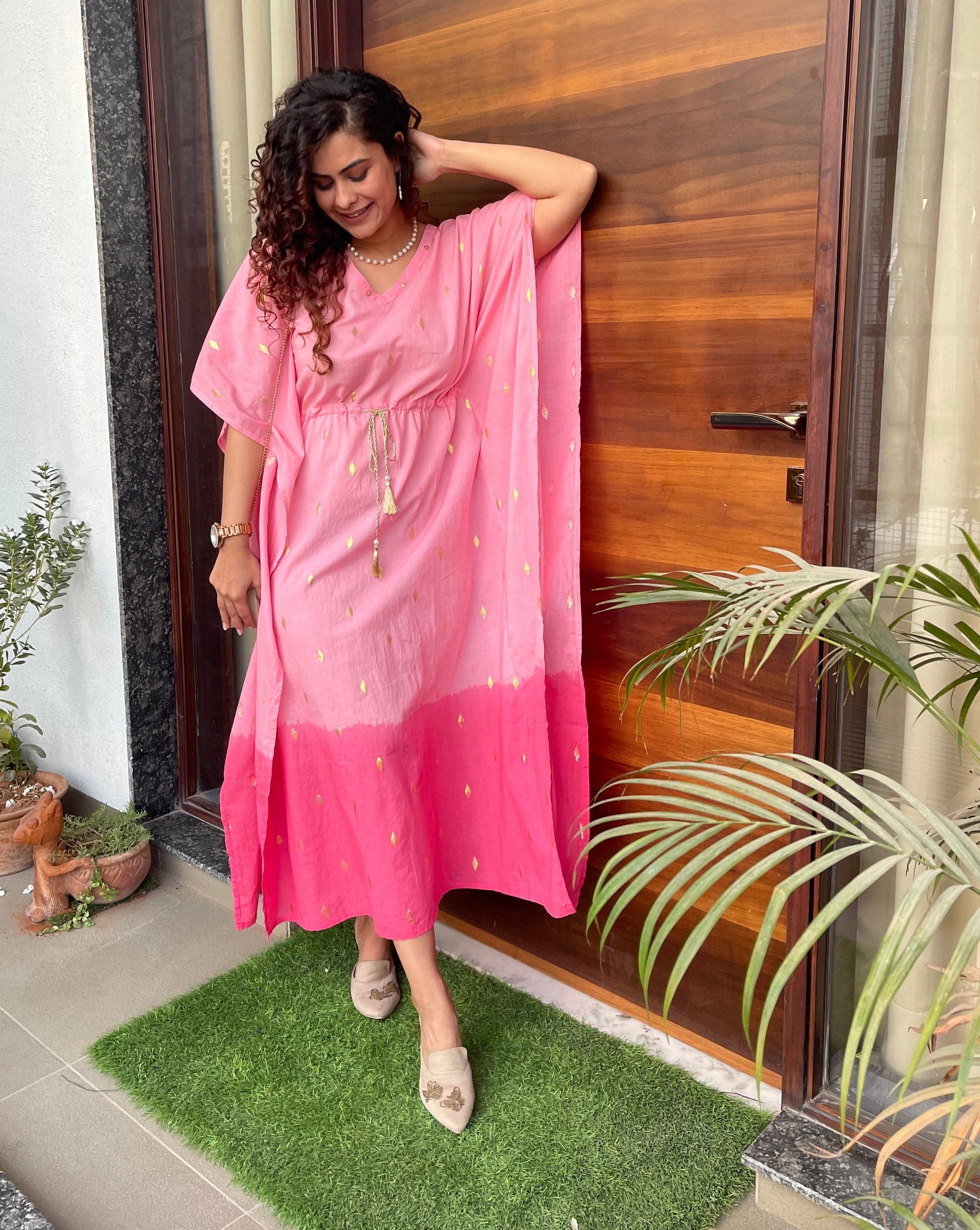 Pink Tie Dye Kaftan