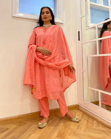 pink kurta suit