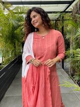 Pink Embroidered Festive Dupatta Suit Set