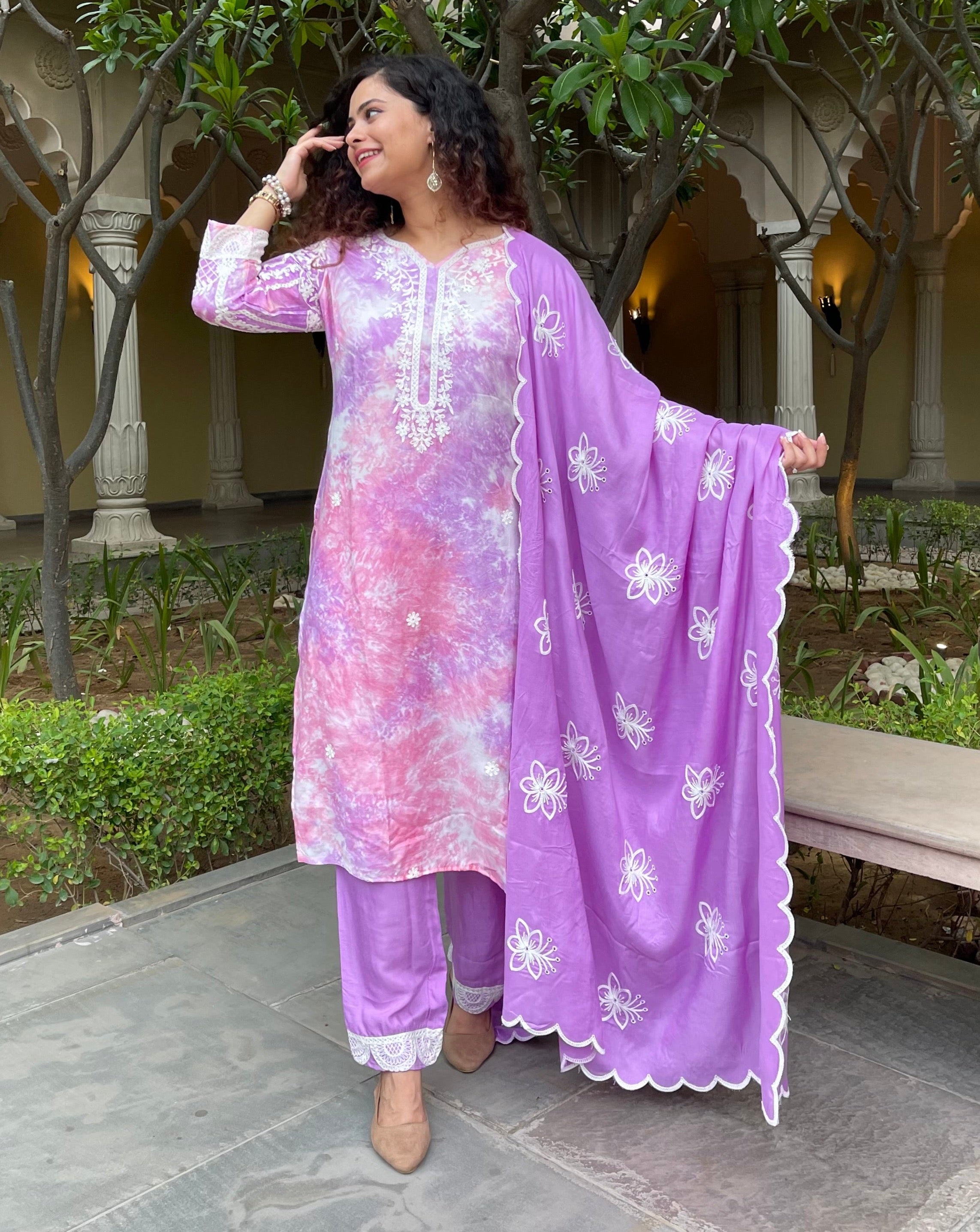 purple kurta suit