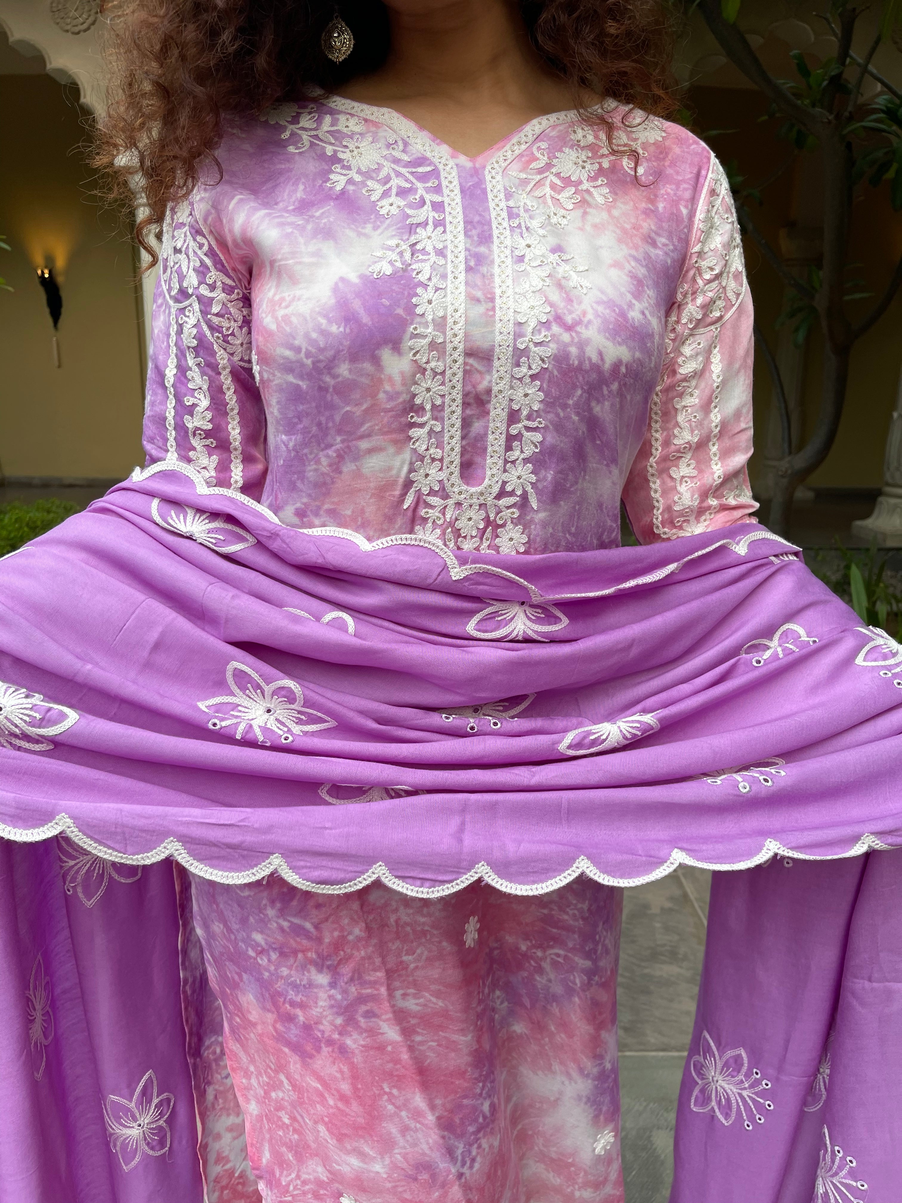 purple kurta suit