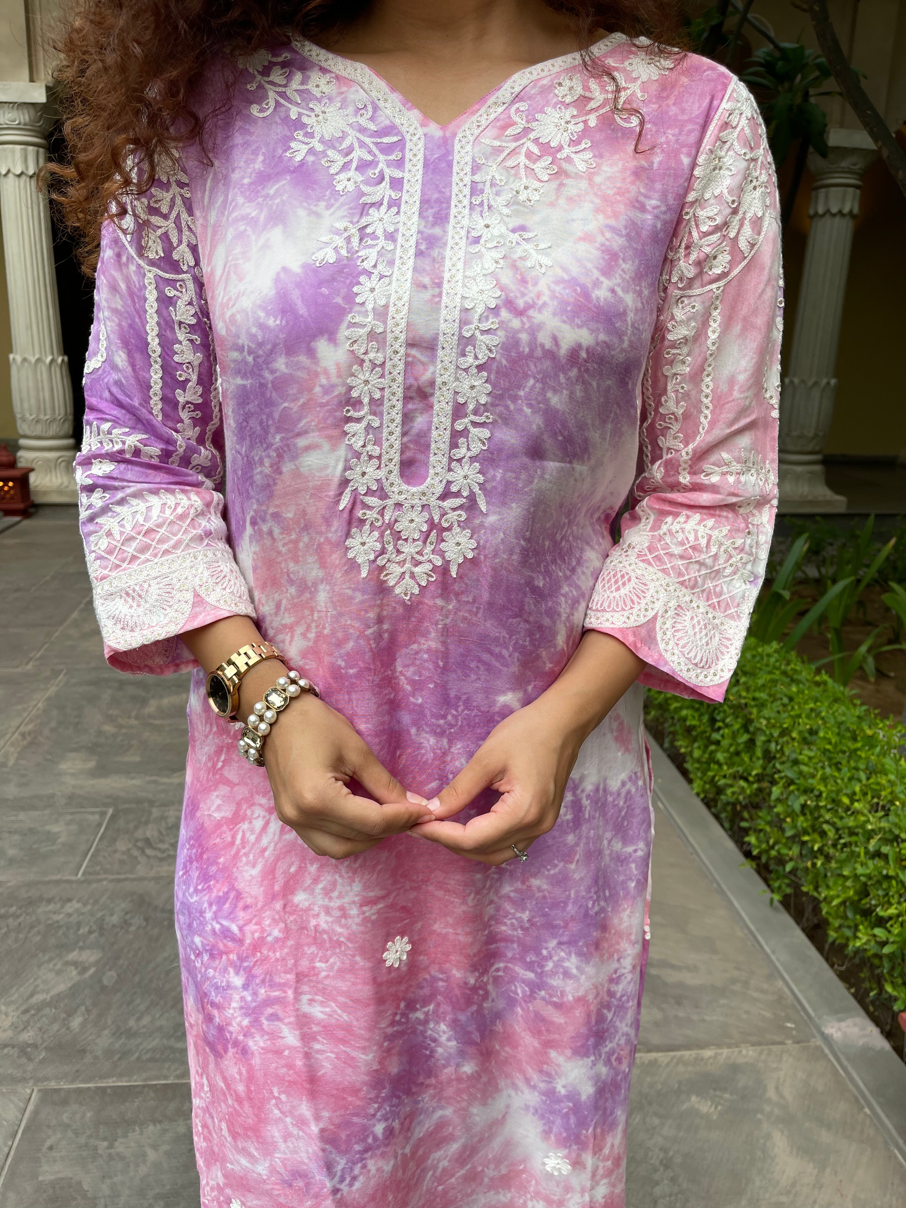 purple kurta suit