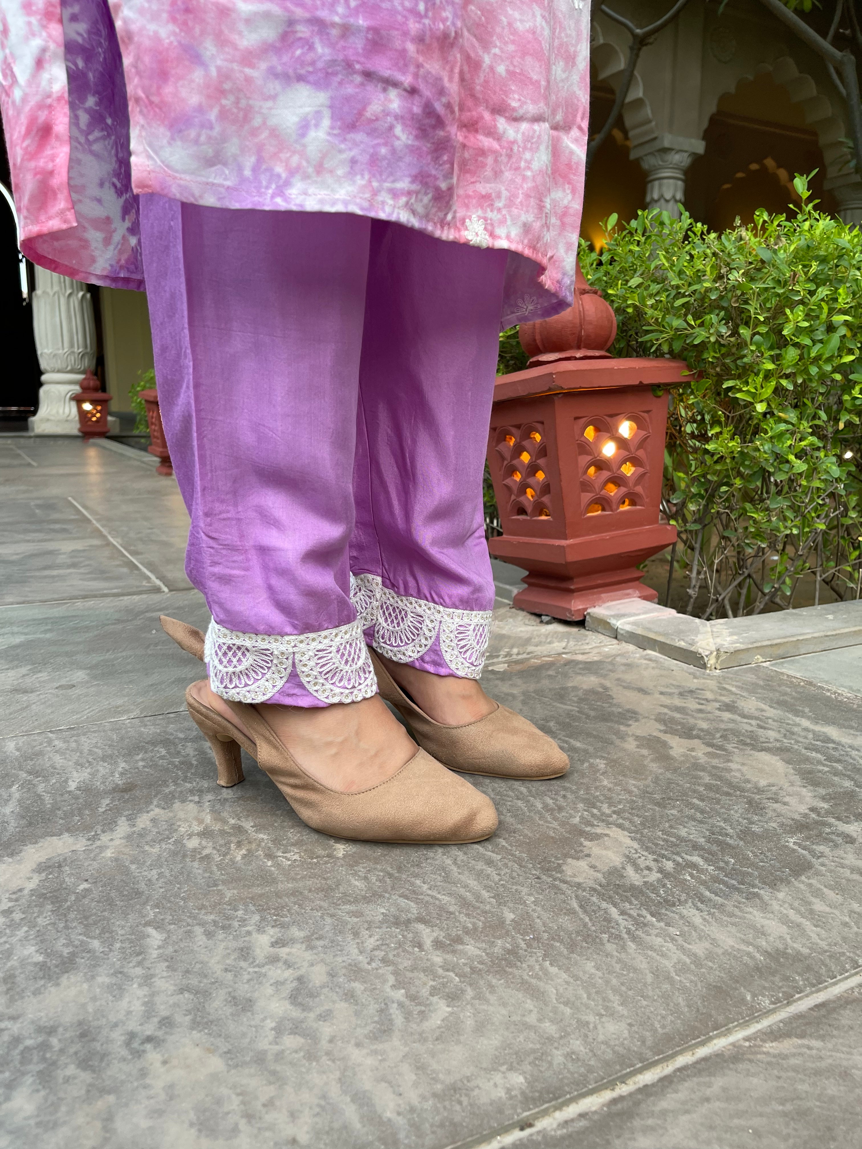 purple kurta suit