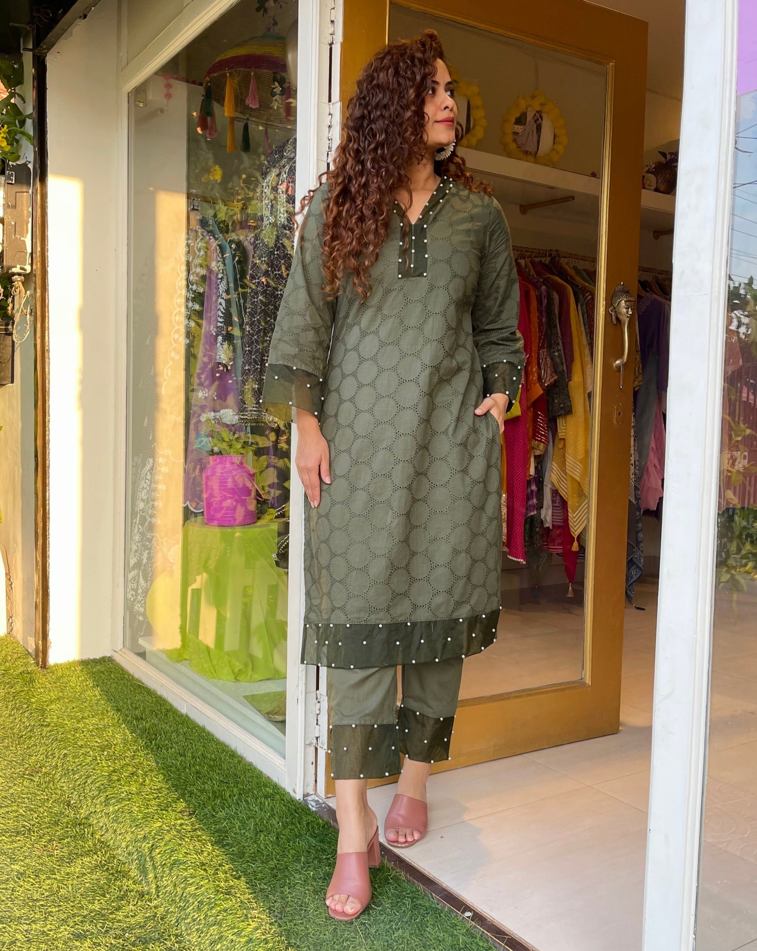 GRACE GREEN KURTA SET