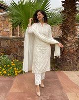 white kurta suit