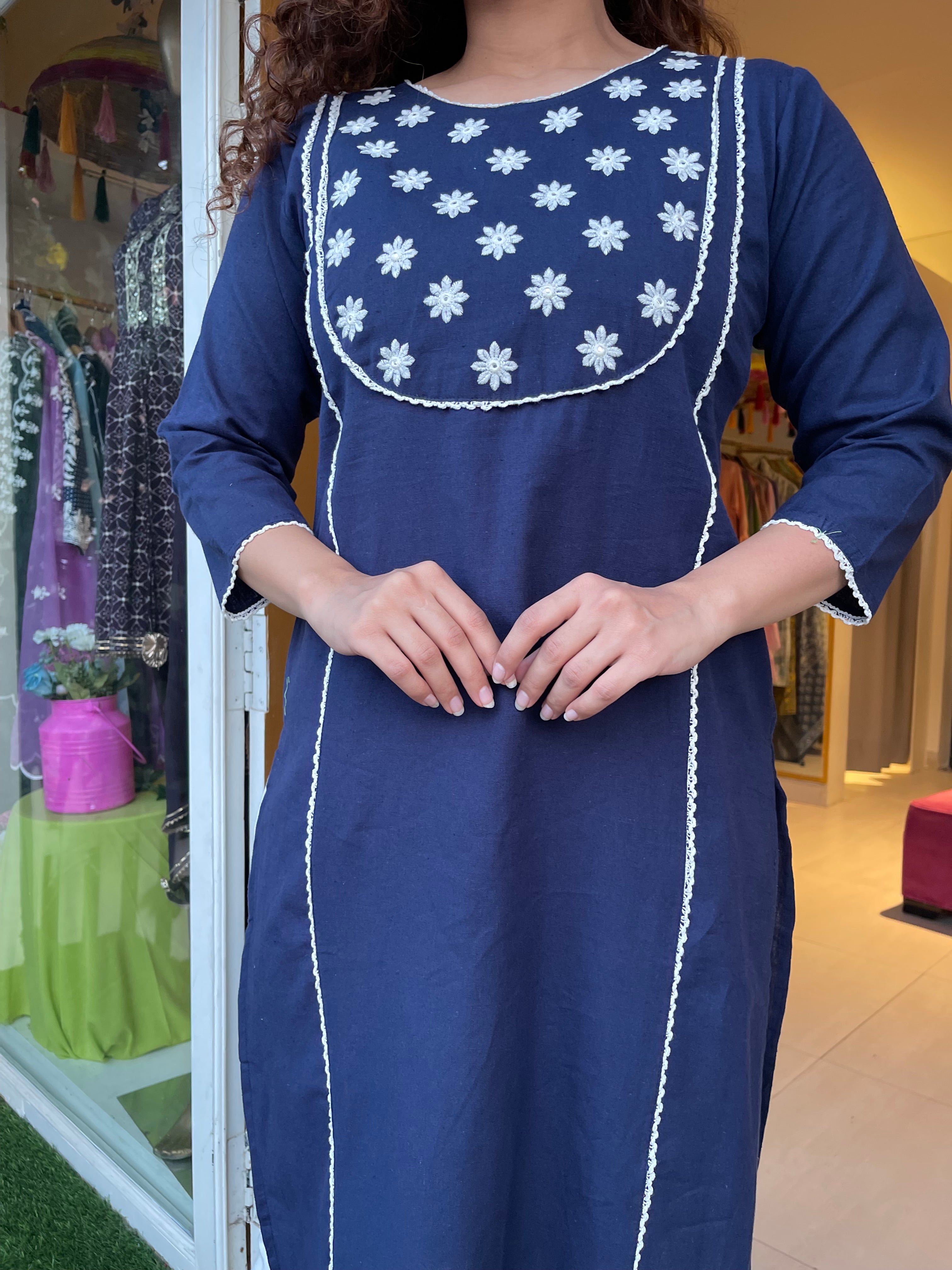 blue kurta set