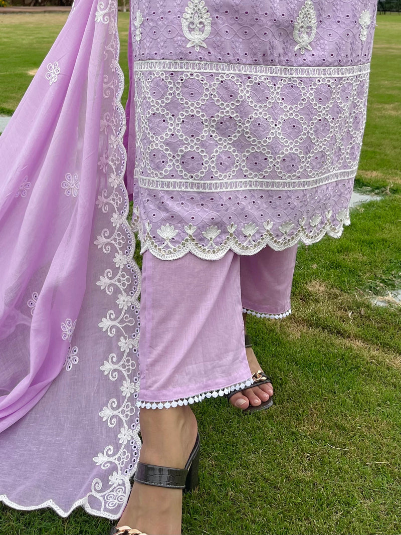 latest Lavender Kurta Suit Set