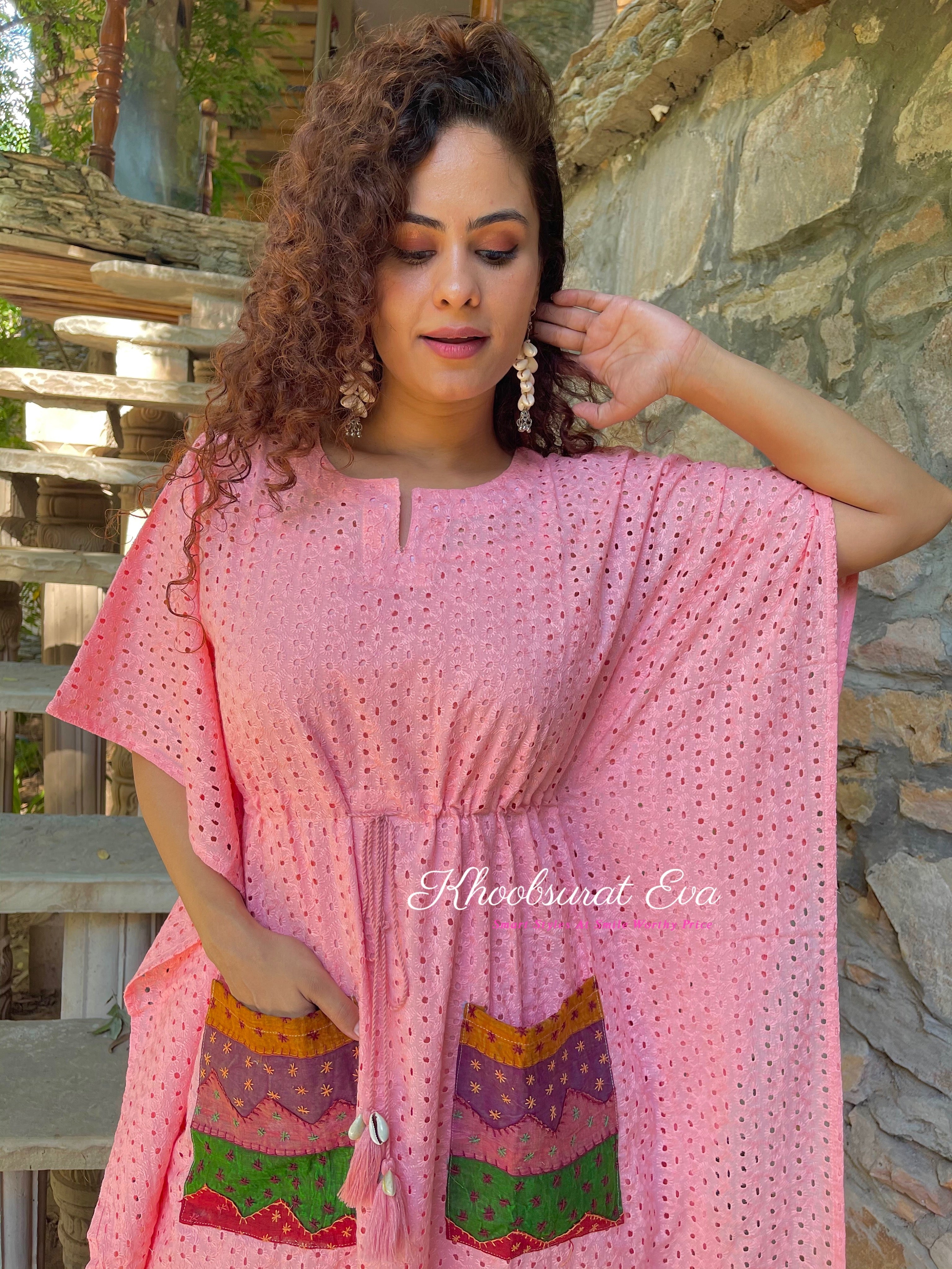 Peach Latest Kaftan Dress