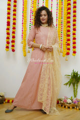 Pink Top and Skirt with Embroidered Dupatta